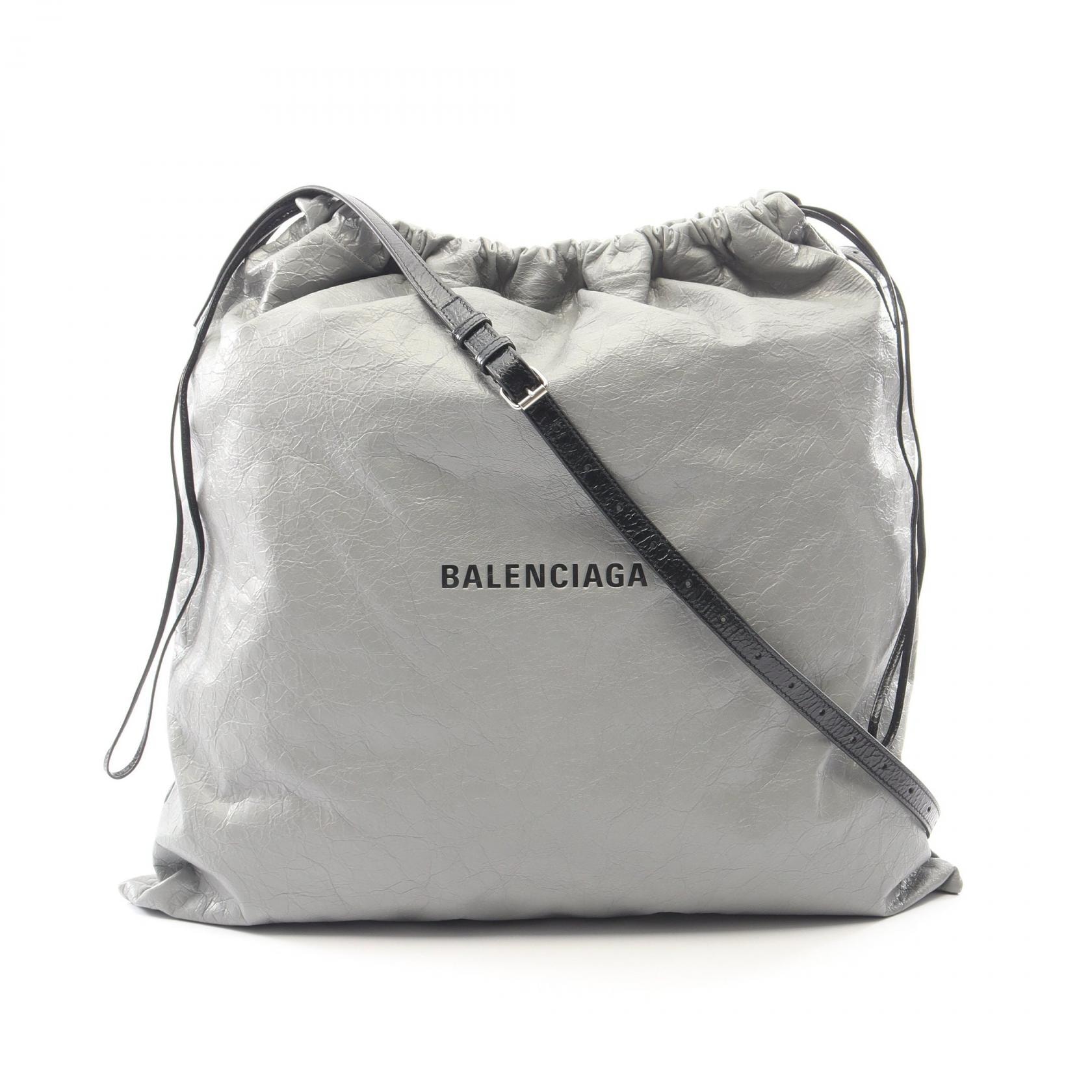 バレンシアガ BALENCIAGA ショッパー ダストバッグ ショルダーバッグ バッグ レザー メンズ グレー系 811608 【中古】