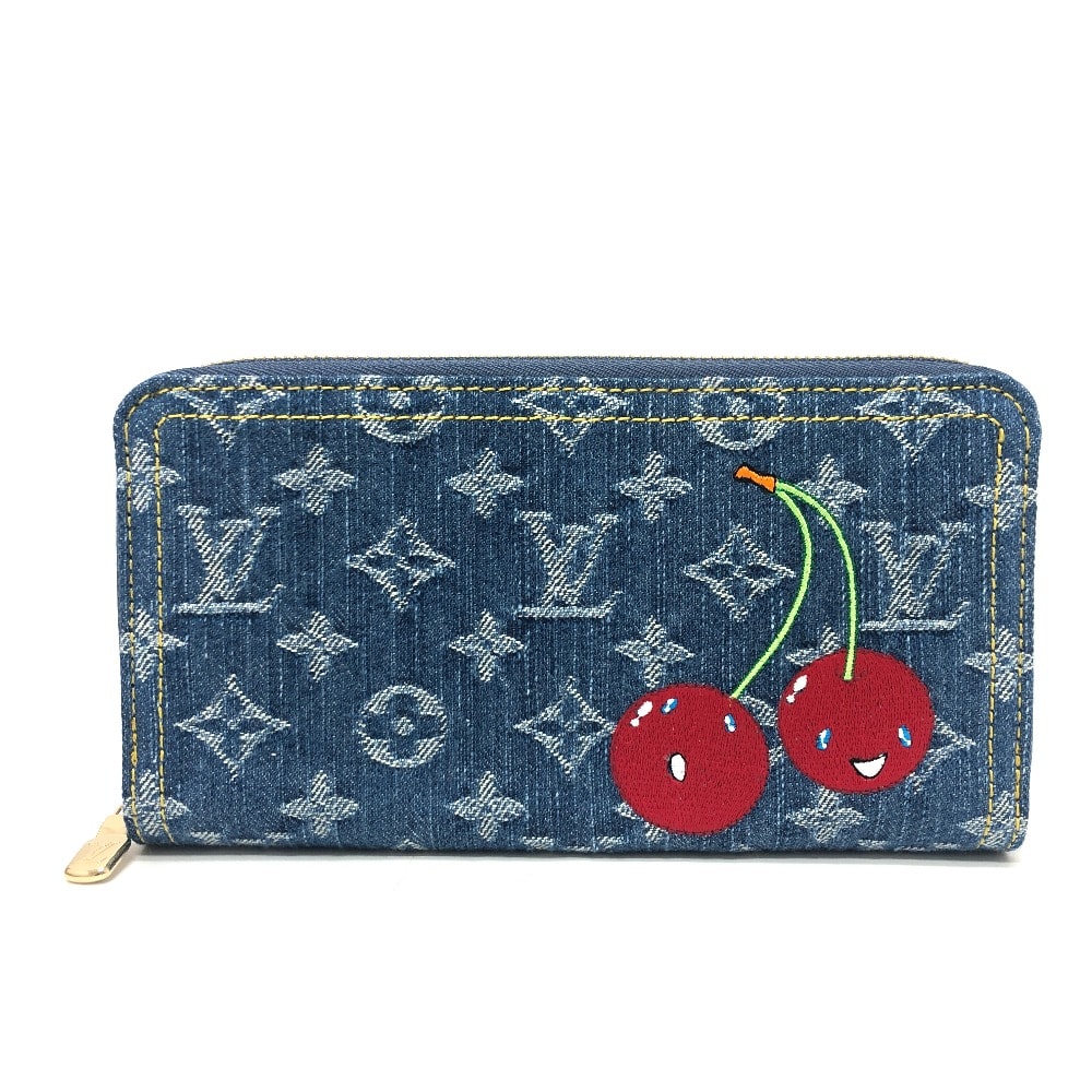 ルイヴィトン LOUIS VUITTON LV × TM ジッピー・ウォレット M23161 村上隆コラボ モノグラムデニム 財布 ウォレット サクランボ チェリー 長財布 ブルー 新品