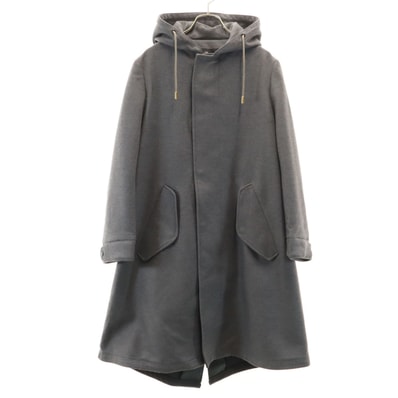 美品 THE RERACS ザリラクス 19FW 日本製 フーデッド ウールコート 36 グレー