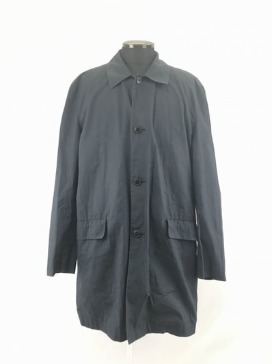 ブルックスブラザーズ★ステンカラーコート/アウター【Mens size -L/紺】裏地キュプラ/センターベント/コットン◆BA763L