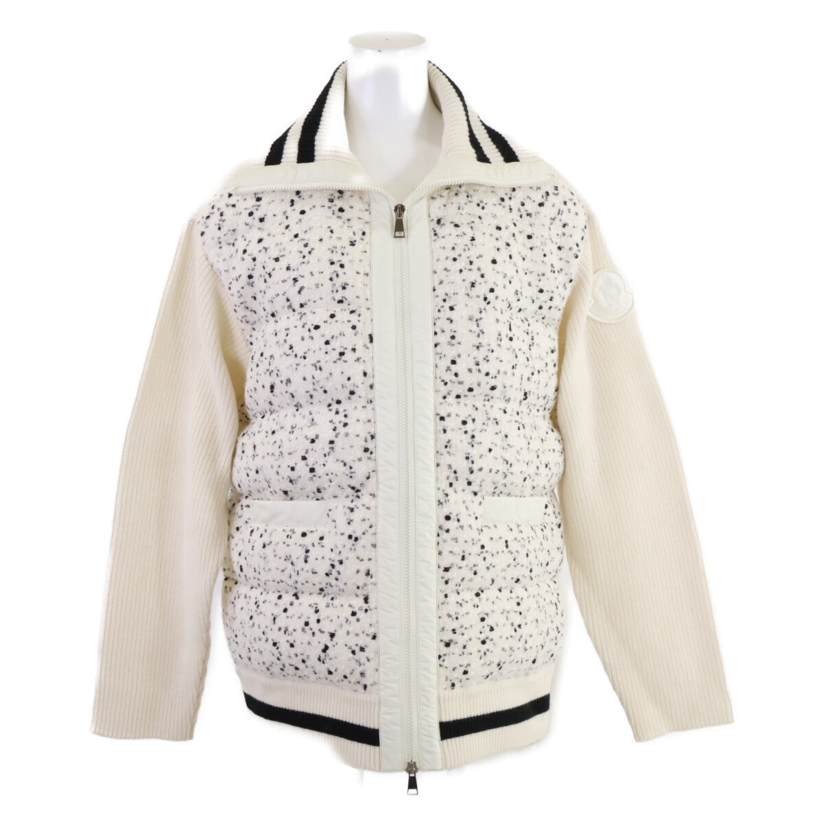 モンクレール 【新品同様/23年製】I20939B00002 CARDIGAN TRICOT ツイード/ニット切替 ダウンジャケット L