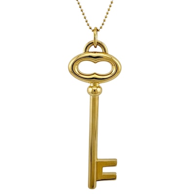 ティファニー オーバルキー ネックレス 18金 K18イエローゴールド レディース TIFFANY&Co. 中古