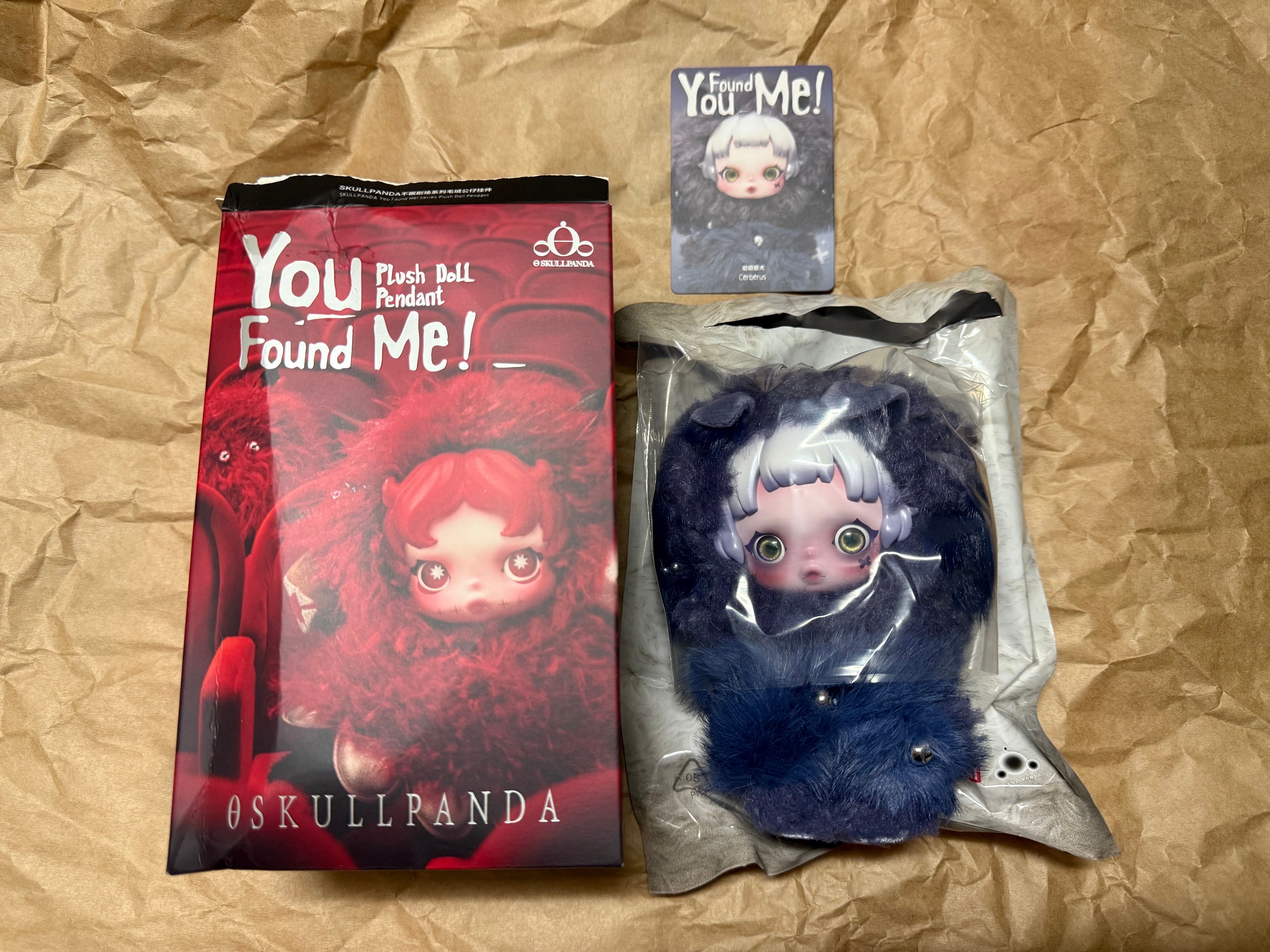 POP MART SKULLPANDA You Found Me! Series Plush Doll Pendant Cerberus