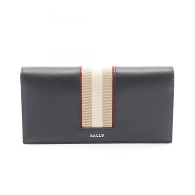 バリー BALLY BALEN バレン 二つ折り長財布 財布 レザー メンズ ブラック系 / マルチカラー 【中古】