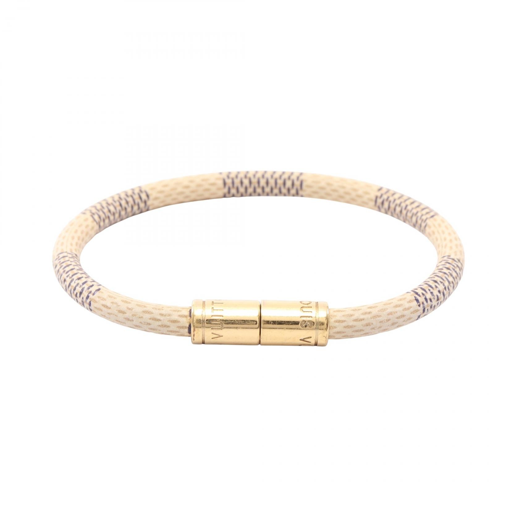 ルイ・ヴィトン LOUIS VUITTON ブラスレ キープイット ダミエアズール ブレスレット アクセサリー GP(ゴールドメッキ) PVC レディース ゴールド系 / ホワイト系 M6138F 【中古】