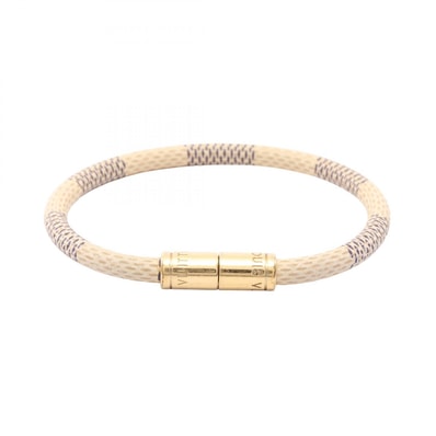 ルイ・ヴィトン LOUIS VUITTON ブラスレ キープイット ダミエアズール ブレスレット アクセサリー GP(ゴールドメッキ) PVC レディース ゴールド系 / ホワイト系 M6138F 【中古】