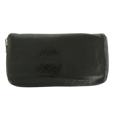 CHROME HEARTS クロムハーツ(原本無) REC F ZIP PLANE プレーン ジップ レザーウォレット ブラック系【中古】
