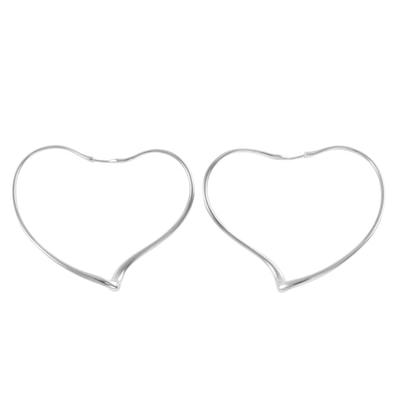 TIFFANY&Co. ティファニー オープンハート フープ ピアス スモール スターリングシルバー シルバー【中古】