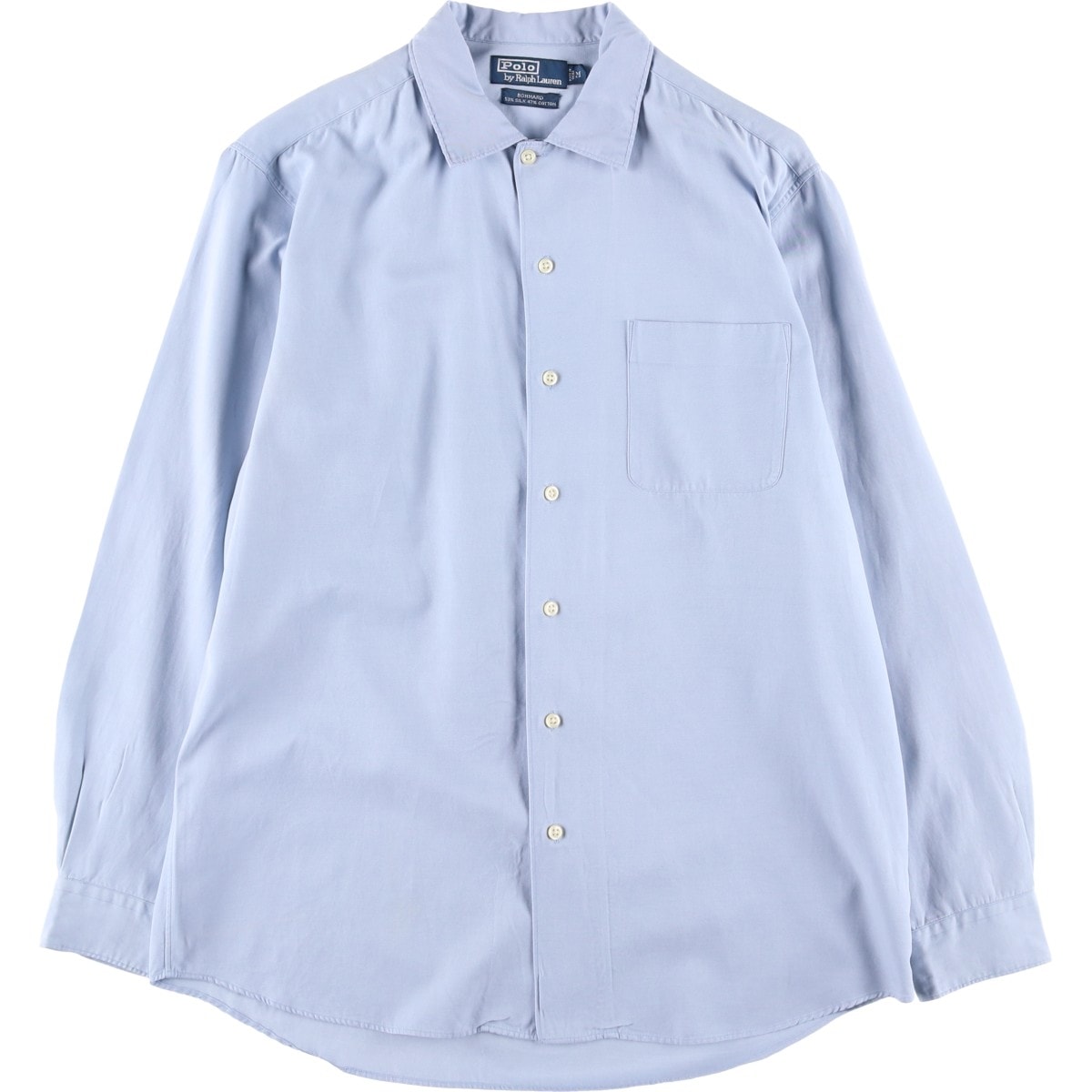 古着 ラルフローレン Ralph Lauren POLO by Ralph Lauren BONNARD ワイドカラー 長袖 コットン×シルクシャツ メンズM相当/evb034123