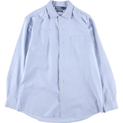 古着 ラルフローレン Ralph Lauren POLO by Ralph Lauren BONNARD ワイドカラー 長袖 コットン×シルクシャツ メンズM相当/evb034123