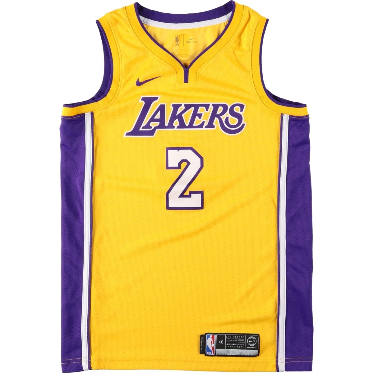 古着 ナイキ NIKE DRI-FIT NBA LOS ANGELES LAKERS ロサンゼルス レイカーズ Vネック メッシュ ゲームシャツ レプリカユニフォーム メンズS相当/eaa657360