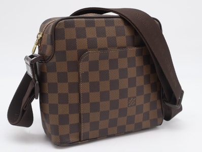LOUIS VUITTON ルイ・ヴィトン モノグラム キャンバス オラフPM N41442 ショルダーバッグ ブラウン コーティングキャンバス レザー メンズ