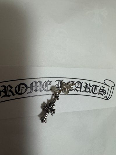Chrome Hearts Drop Stack CH Cross Earrings "Silver"
