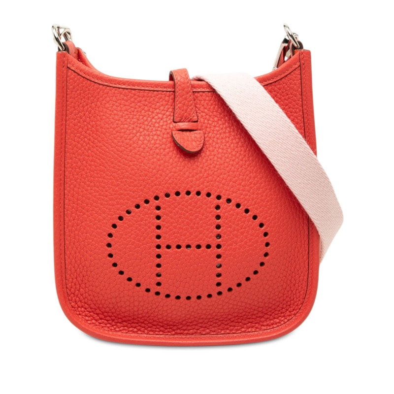 エルメス エブリンTPM アマゾン 斜め掛け ショルダーバッグ レッド系 シルバー金具 トリヨンクレマンス レディース HERMES 中古