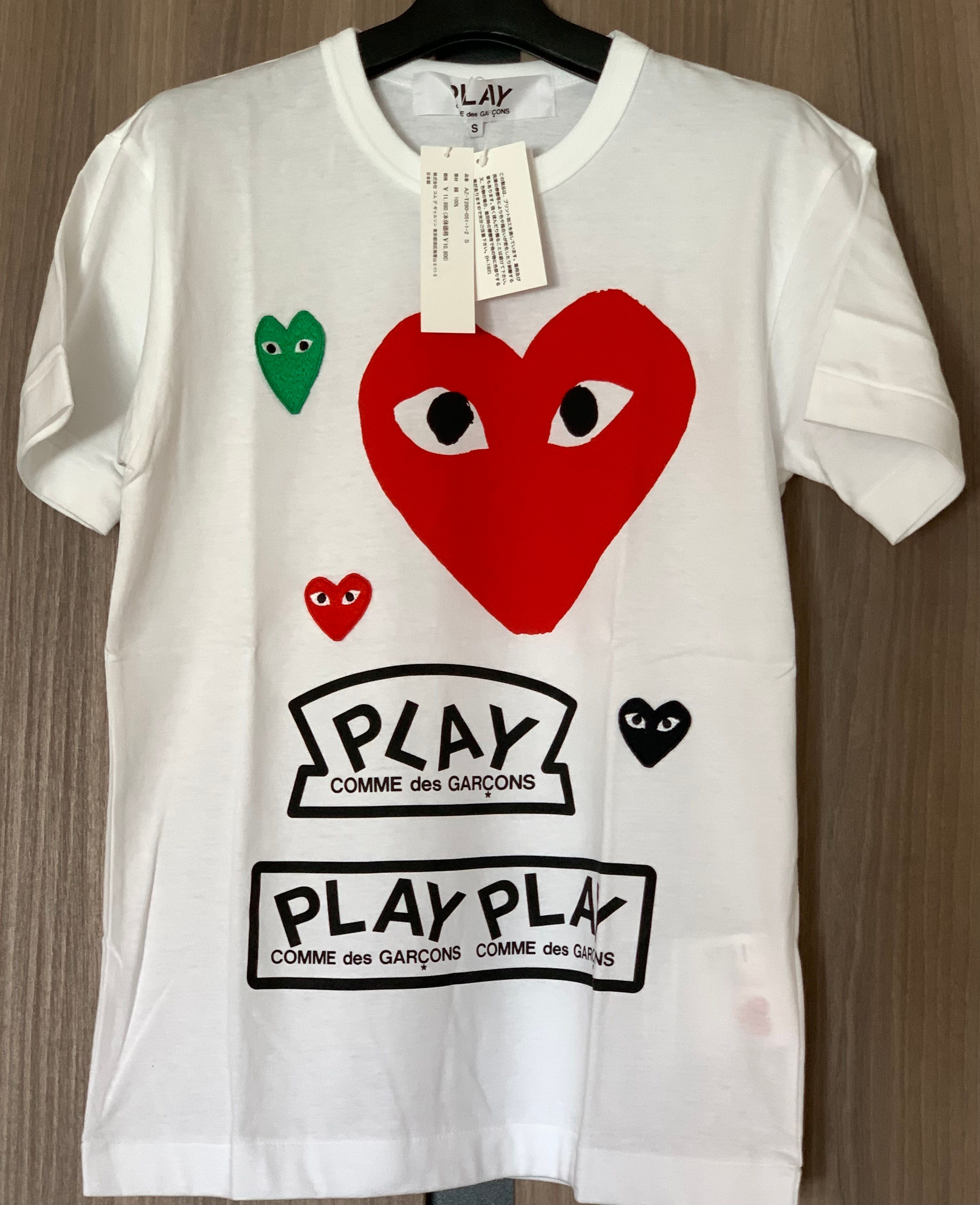 COMME des GARCONS PLAY Logo T-Shirt with Red Heart "White"