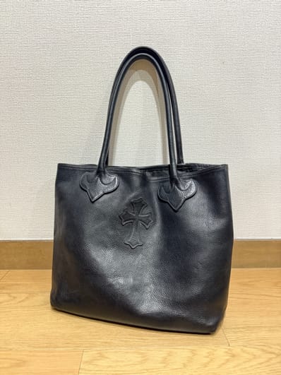 Chrome Hearts FS Leather Cross Patches Tote Bag "Black"
