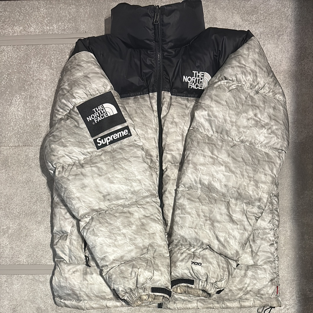 Supreme x The North Face Nuptse Jacket "White Paper Print"