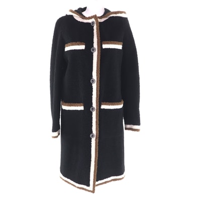 極美品 シャネル ムートンコート ブラック レディース 34 P54568