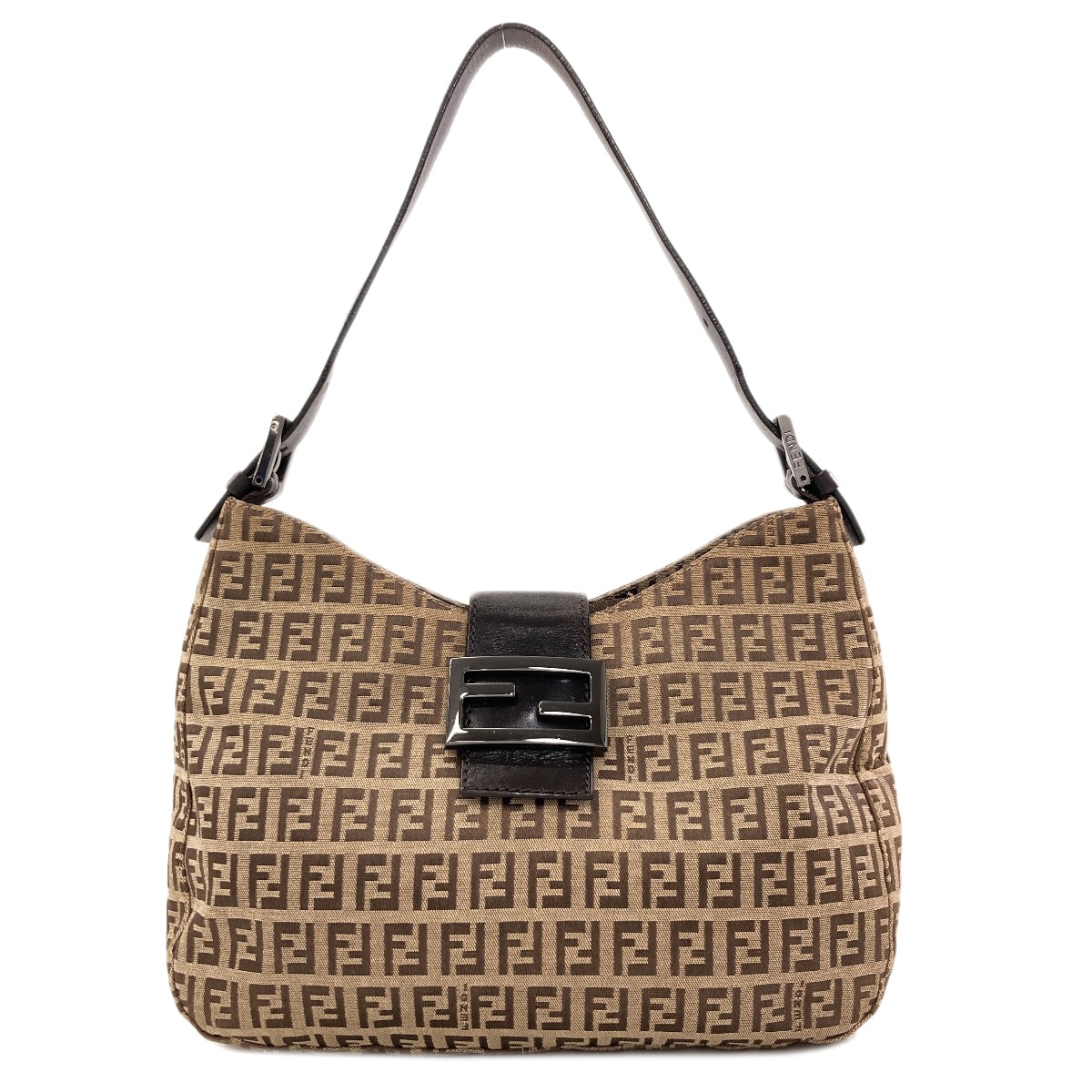 FENDI フェンディ ズッキーノ マンマバケット ショルダーバッグ キャンバス レディース [中古]
