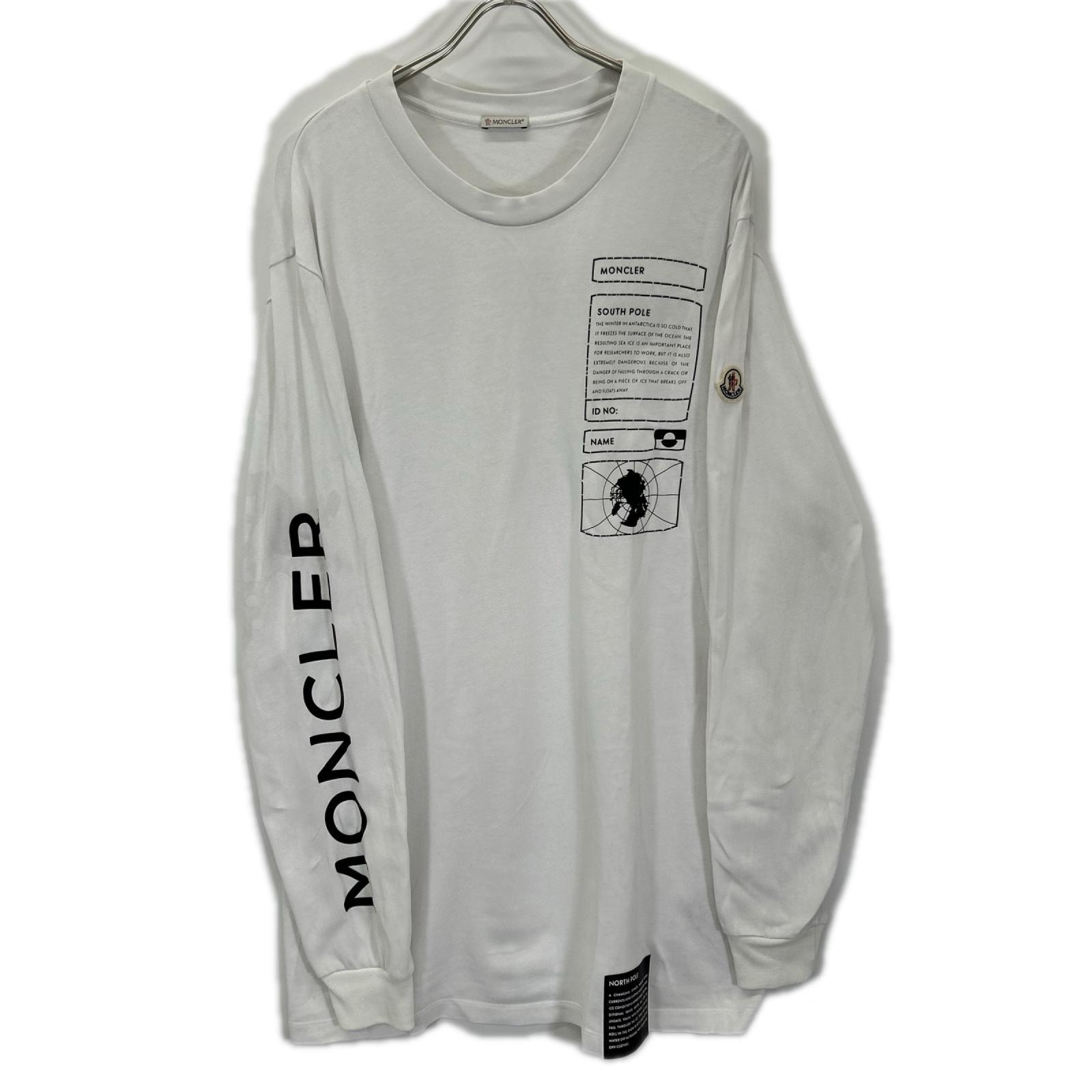 モンクレール 22年製 ホワイト SOUTH POLE L/STシャツ XXL