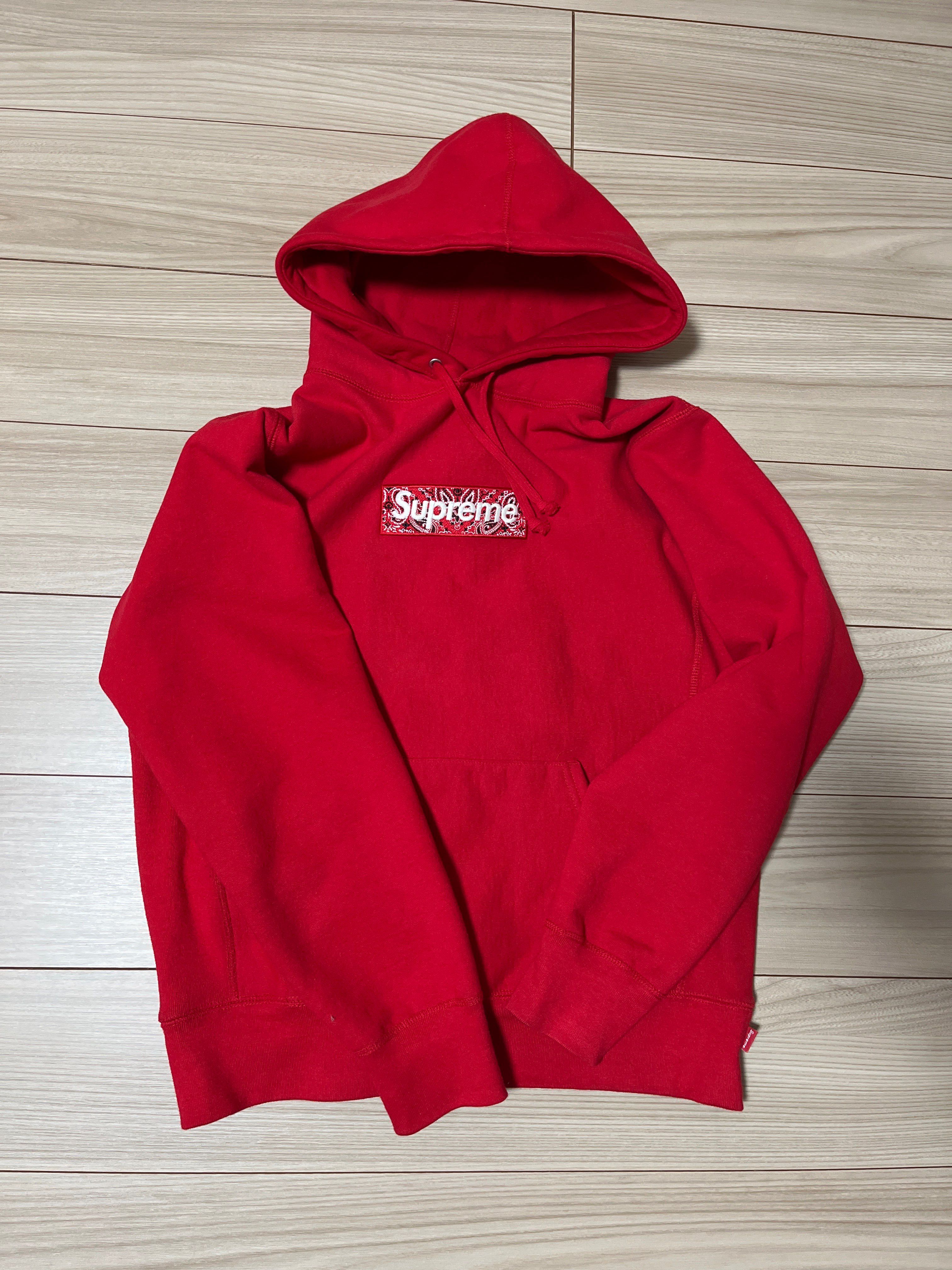 Supreme Bandana Box Logo Hooded Sweatshirt "Red"