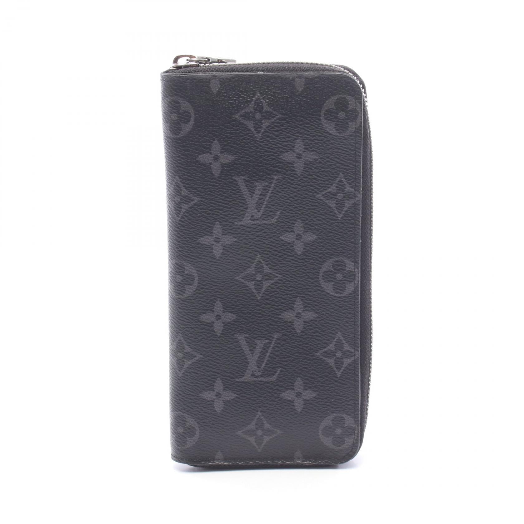 ルイ・ヴィトン LOUIS VUITTON ジッピーウォレット ヴェルティカル モノグラムエクリプス ラウンド長財布 財布 PVCコーティングキャンバス モノグラム・エクリプス メンズ ブラック系 M62295 【中古】