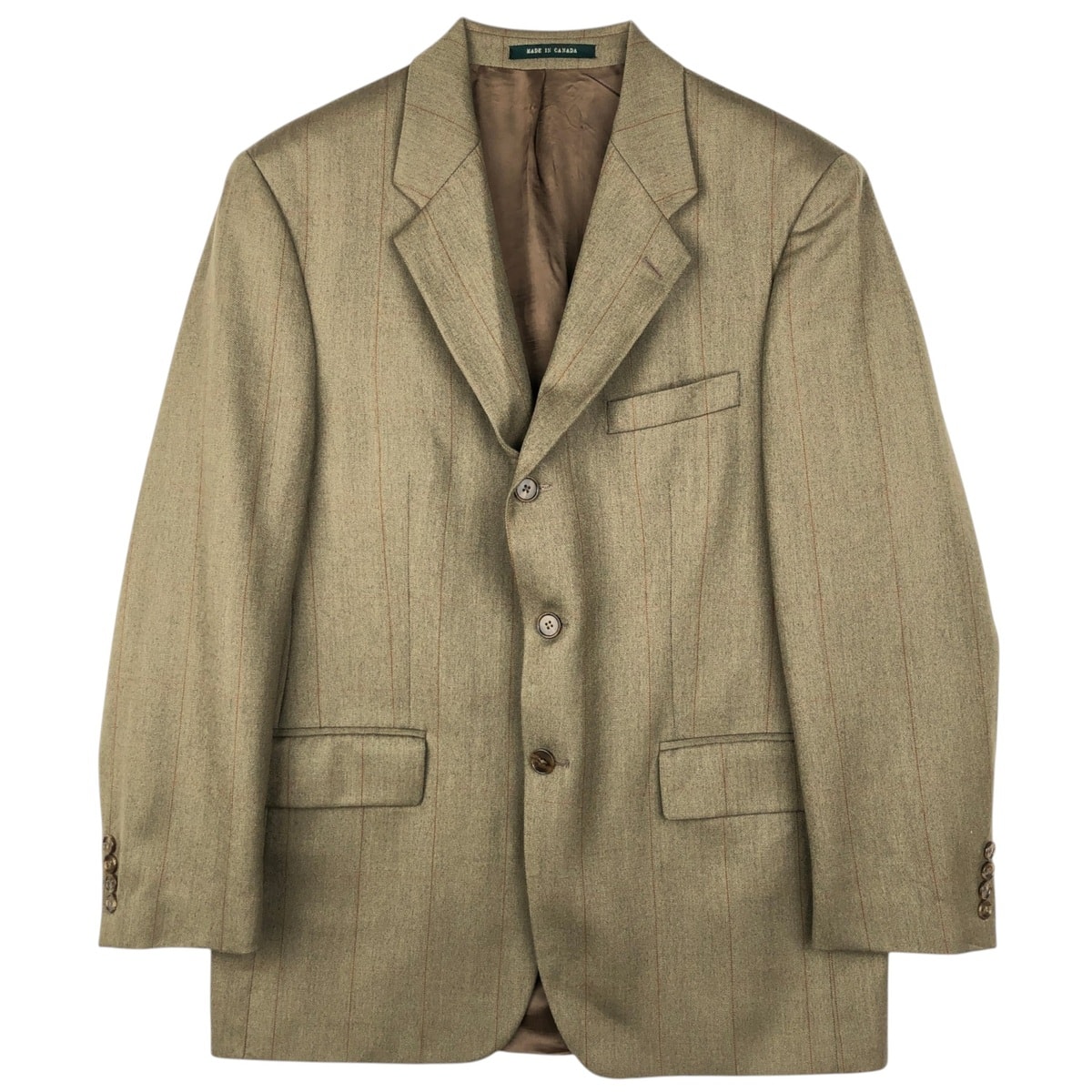 古着 ラルフローレン Ralph Lauren LAUREN ローレン ストライプ柄 アルパカ混 ウールテーラードジャケット カナダ製 メンズXL相当/eaa644004