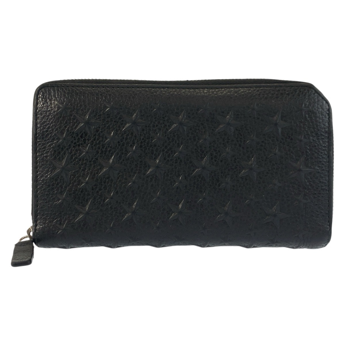 美品 JIMMY CHOO ジミーチュウ スターエンボス ブラック 黒 シルバー金具 レザー 長財布 ロングウォレット 男女兼用 603446 【中古】