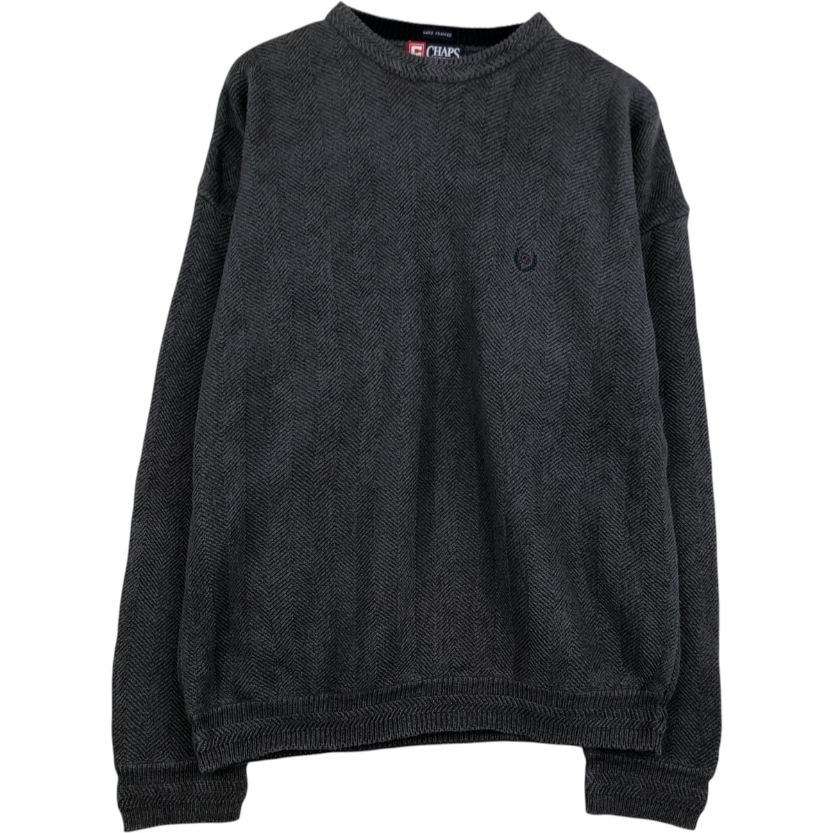 古着 ラルフローレン Ralph Lauren CHAPS チャップス ヘリンボーン コットンニットセーター メンズXL相当/eaa627080