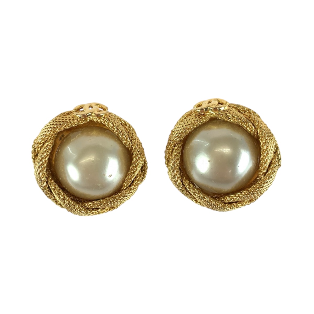 CHANEL シャネル パール ココマーク ゴールド ホワイト メタル パール/ イヤリング 97 A刻印 504754 【中古】