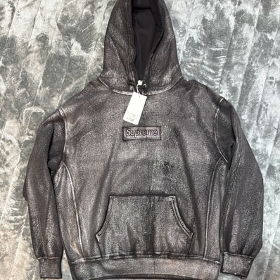 Supreme x MM6 Maison Margiela Foil Box Logo Hooded Sweatshirt "Black"