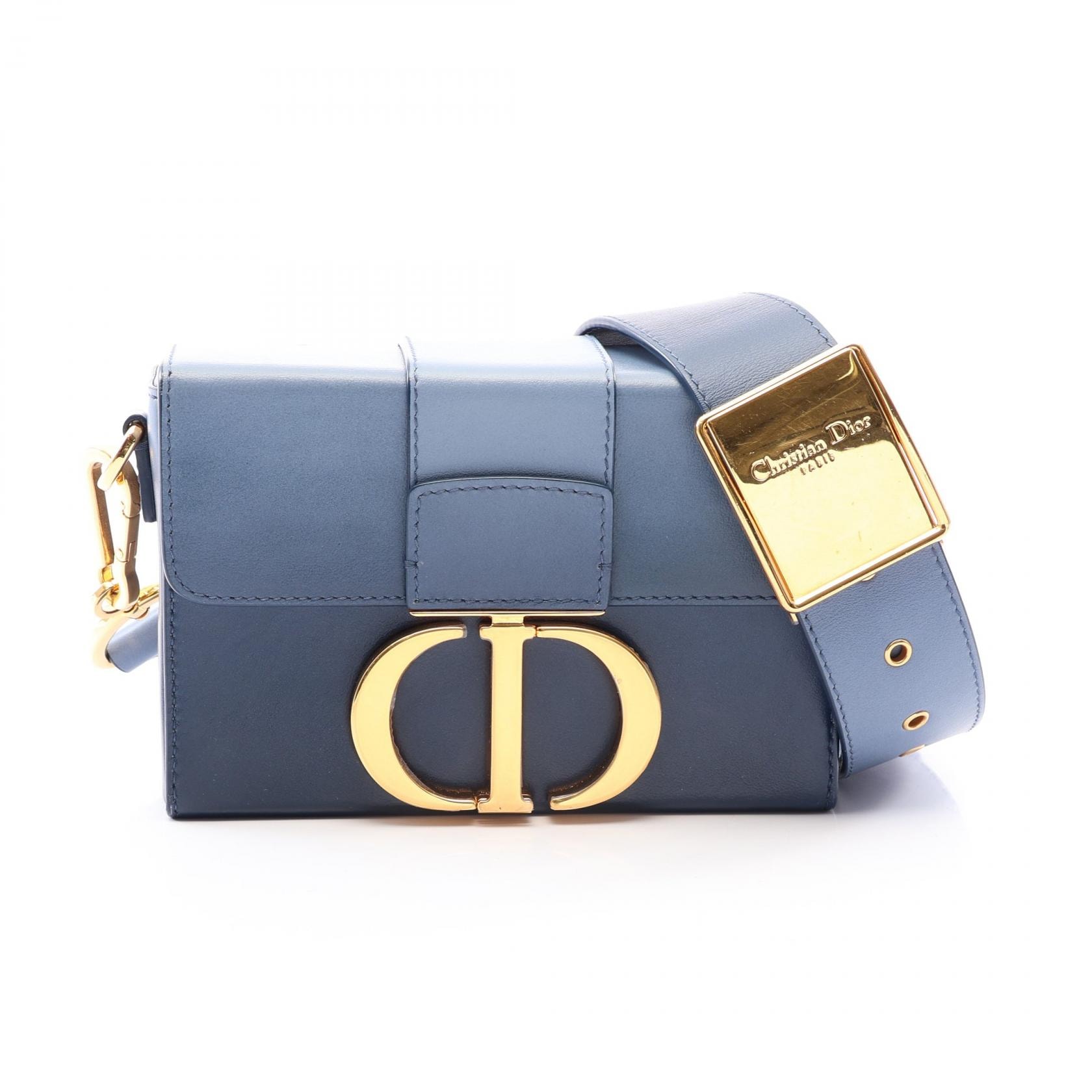 ディオール Dior 30 MONTAIGNE モンテーニュ ボックス ショルダーバッグ バッグ レザー レディース ブルー系 / ネイビー系 【中古】