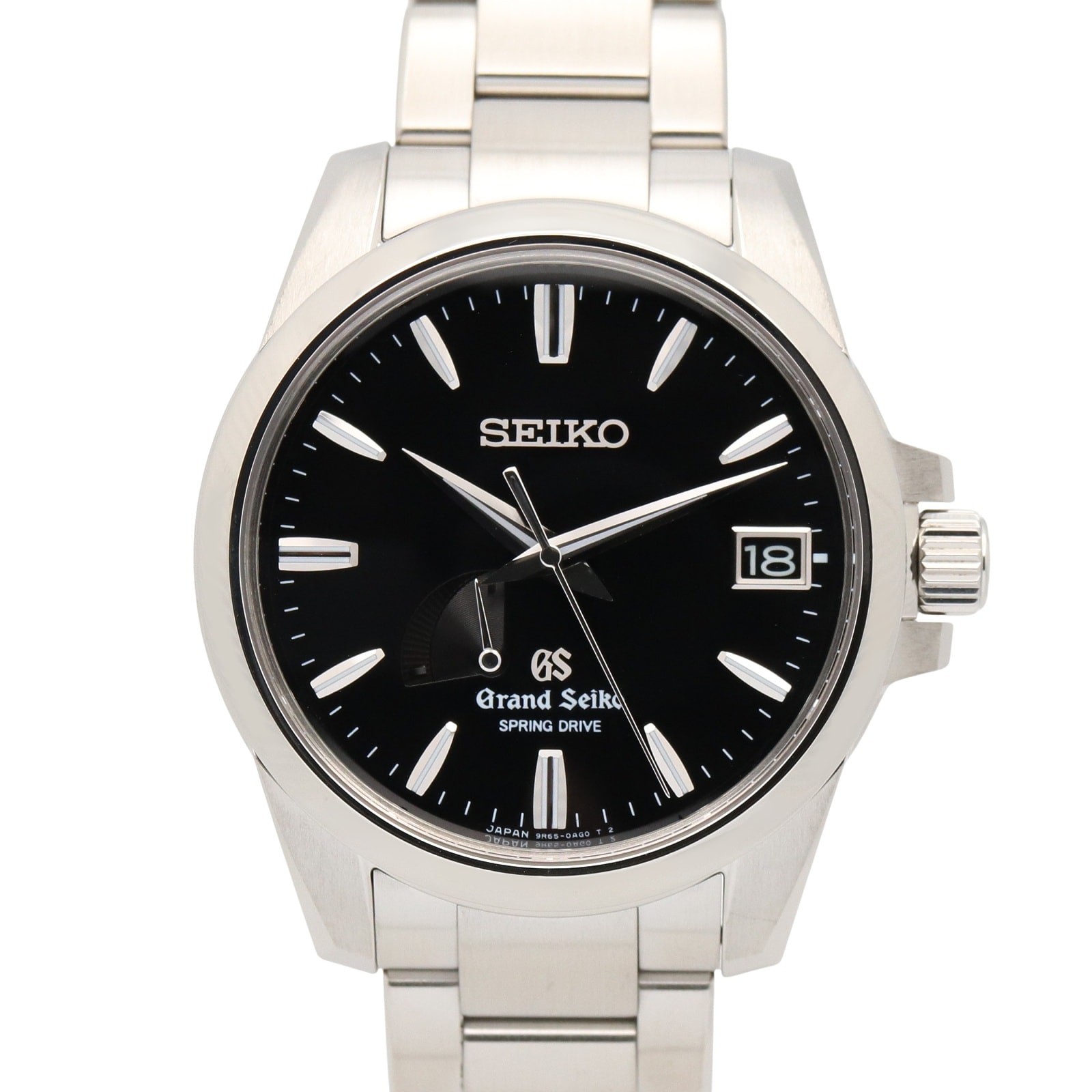 セイコー SEIKO グランドセイコー パワーリザーブ スプリングドライブ 腕時計 時計 ステンレススチール メンズ ブラック系 SBGA027 【中古】