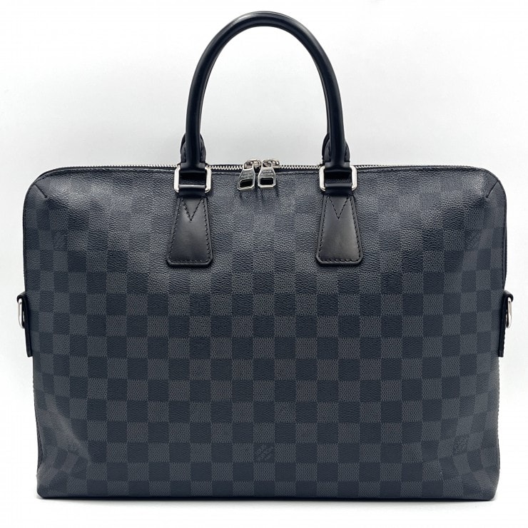 LOUIS VUITTON(ルイヴィトン)ポルト・ドキュマン・ジュール PDJ ダミエグラフィット ビジネスバッグ ブリーフケース メンズ ブラック系 シルバー金具【中古】