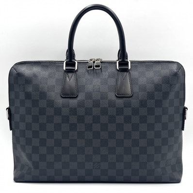 LOUIS VUITTON(ルイヴィトン)ポルト・ドキュマン・ジュール PDJ ダミエグラフィット ビジネスバッグ ブリーフケース メンズ ブラック系 シルバー金具【中古】