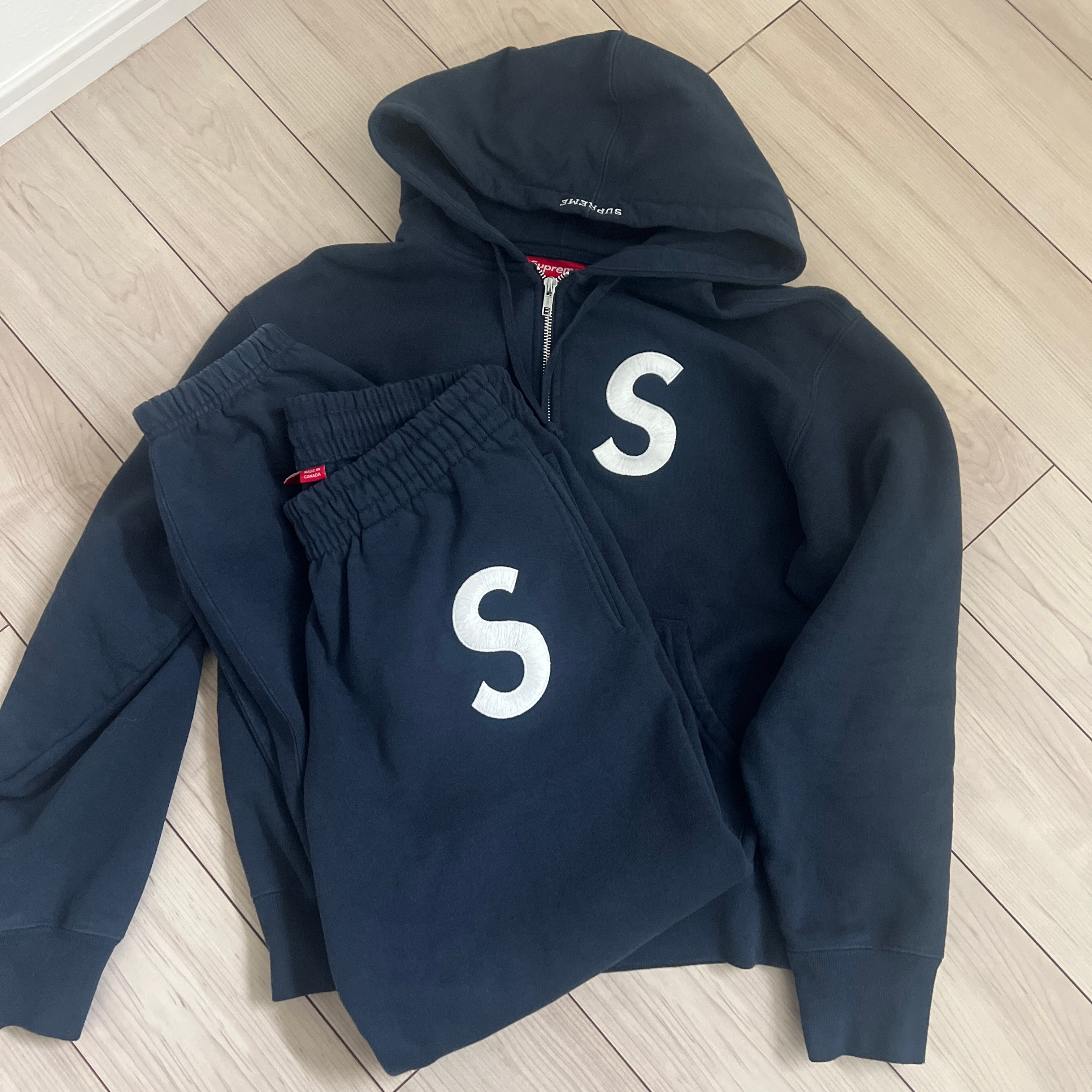 Supreme S Logo Zip Up Hooded Sweatshirt (25FW) "Navy"