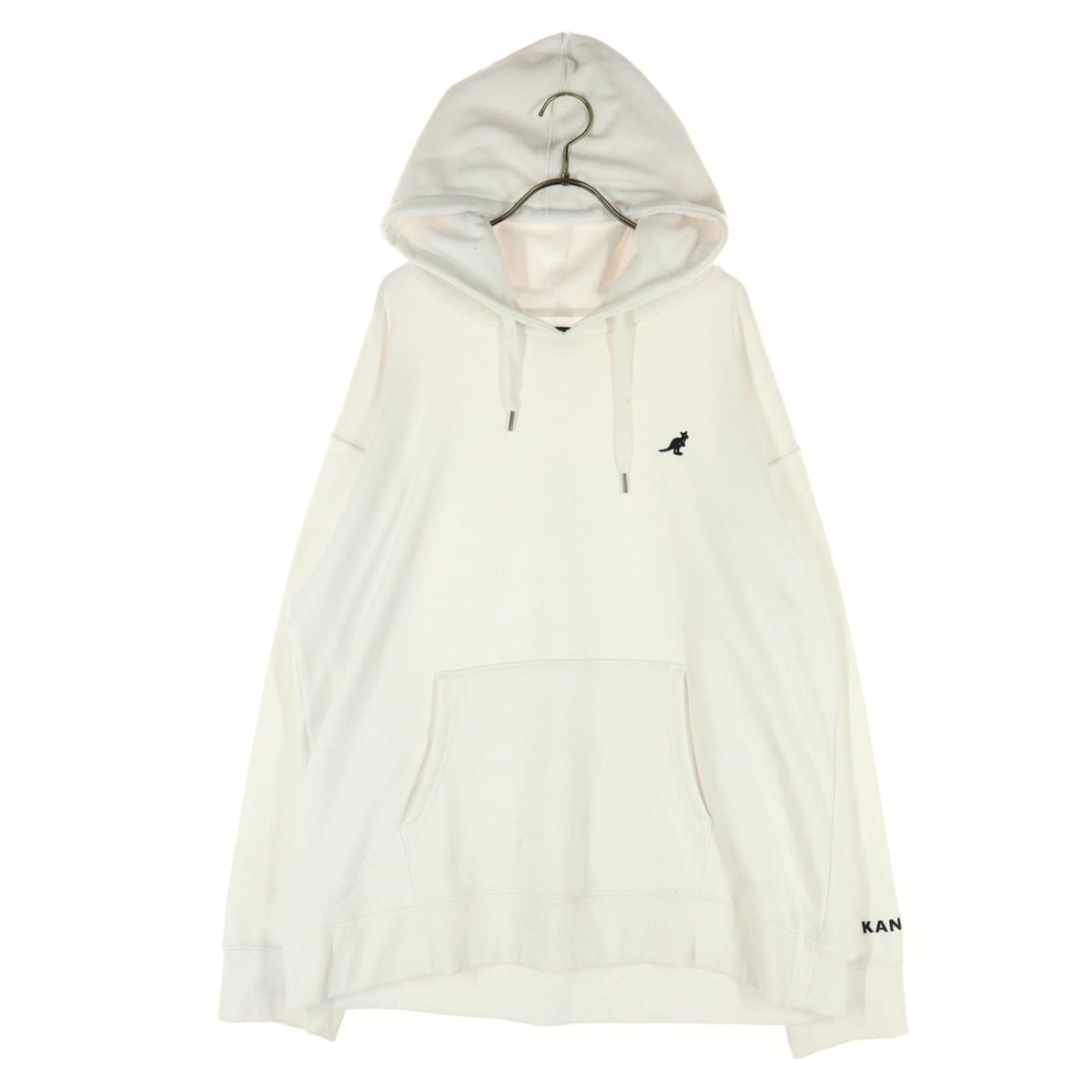 KANGOL カンゴール ワンポイントロゴ 長袖 マフポケット パーカー XL オフホワイト