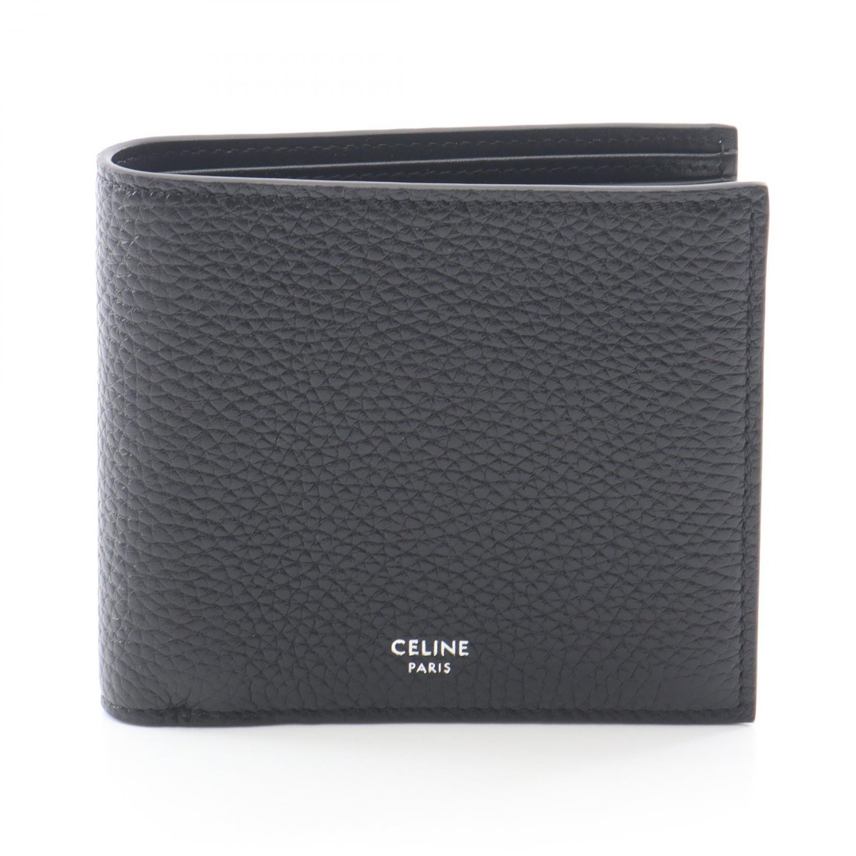 セリーヌ CELINE 二つ折り財布 財布 レザー レディース ブラック系 10C873GTZ38SI 【新品】