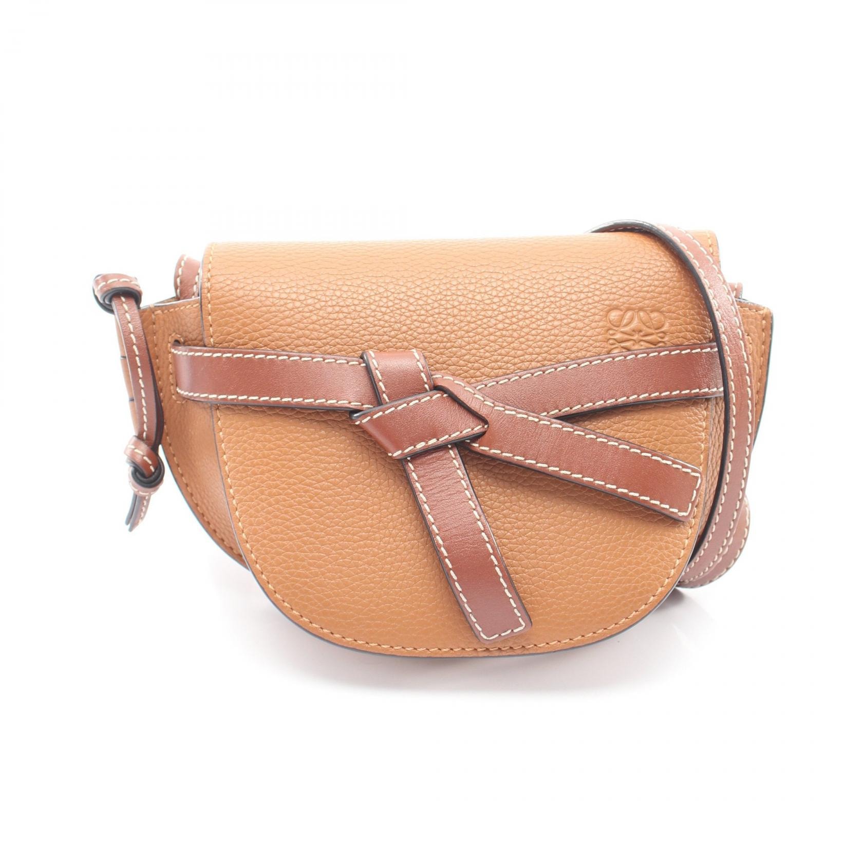 ロエベ LOEWE ゲートバッグ ミニ ショルダーバッグ バッグ レザー レディース ブラウン系 321.12.U62 【中古】