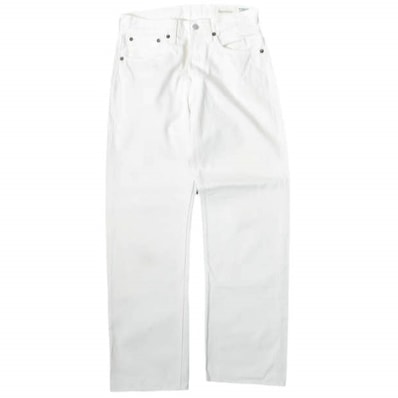 orslow x BEAMS fennica オアスロウ ビームスフェニカ 別注 日本製 1053 White Dungarees 5ポケットセルビッチデニムパンツ 30 ホワイト ボタンフライ ジーンズ ボトムス g28191