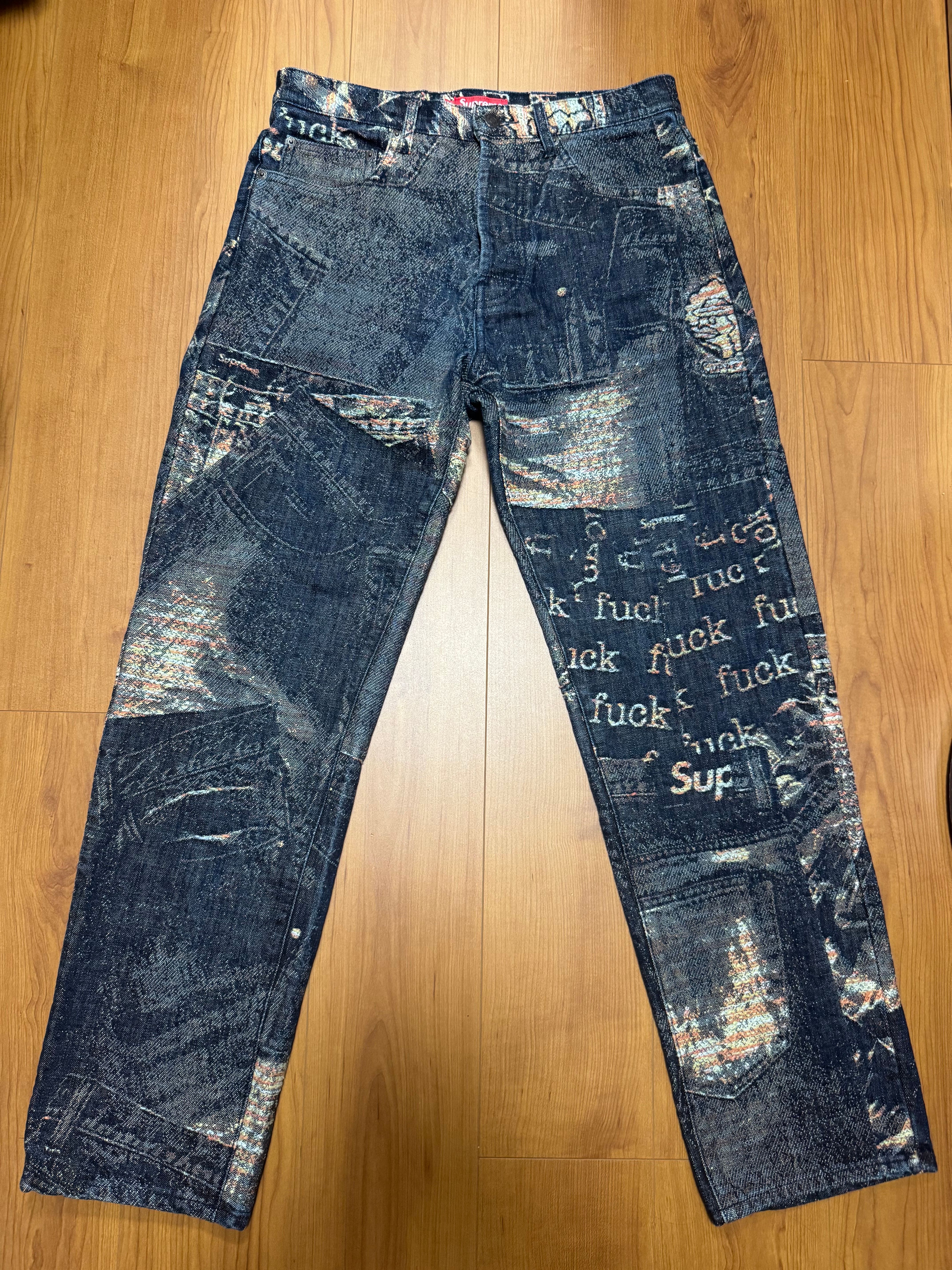 Supreme Archive Denim Jacquard Regular Jean "Blue"
