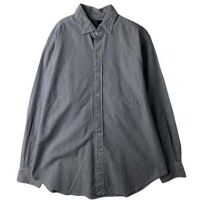 古着 ラルフローレン Ralph Lauren POLO by Ralph Lauren ワイドカラー 長袖 ストライプシャツ メンズL相当/eaa610701