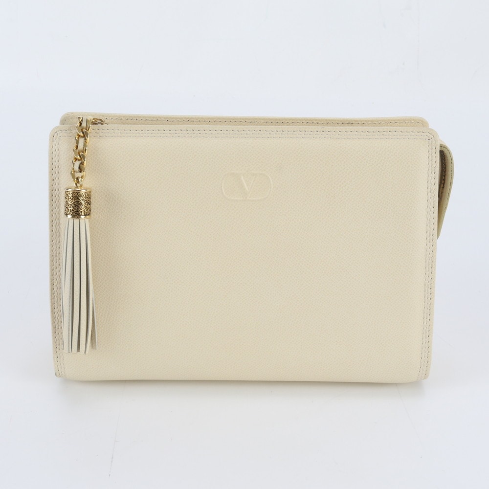 ■美品 ヴァレンティノ ガラヴァーニ タッセルクラッチ バッグ レザー