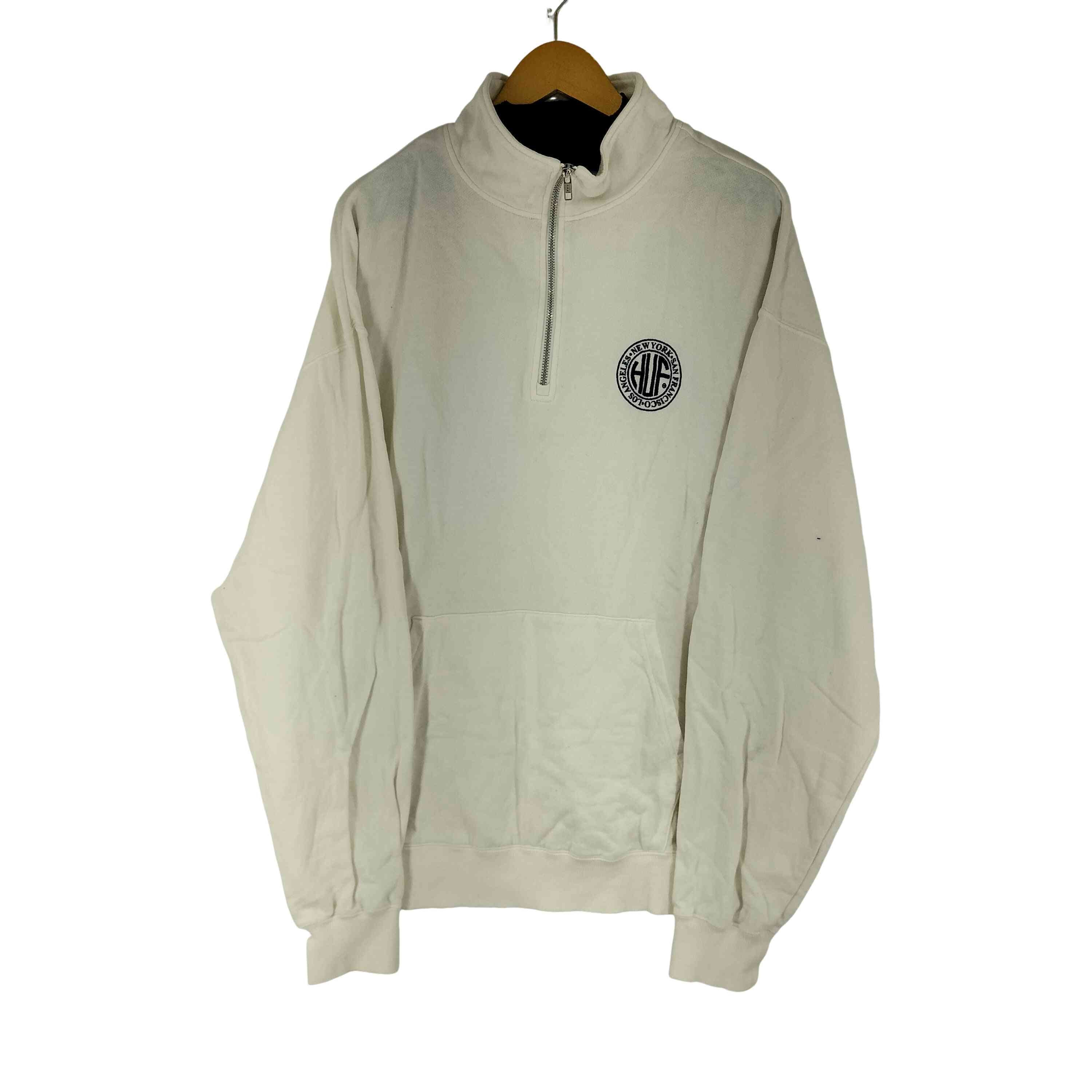 ロゴ刺繍 ハーフジップスウェット【1140311360772】