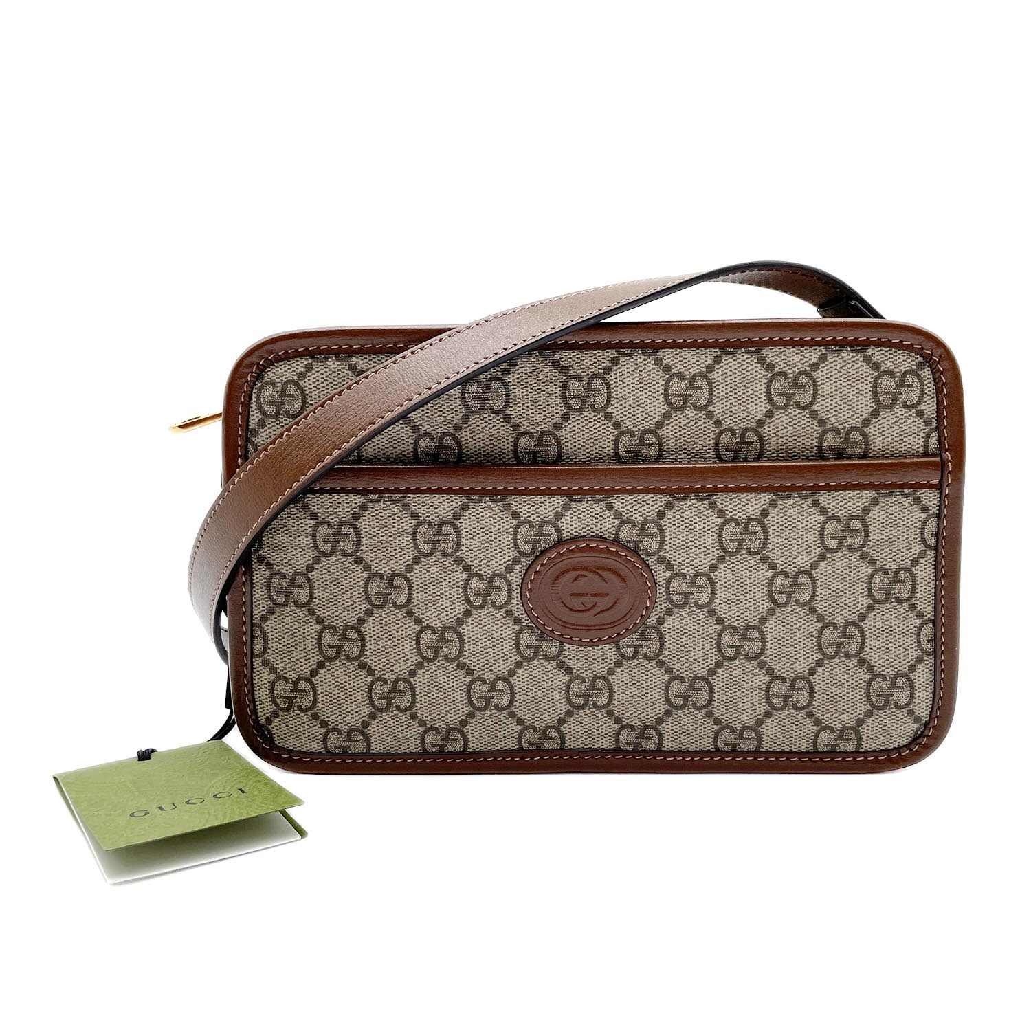 GUCCI グッチ インターロッキングG ショルダーバッグ
ポシェット GGスプリーム 658572 PVC レザー ブラウン レディース
【中古】