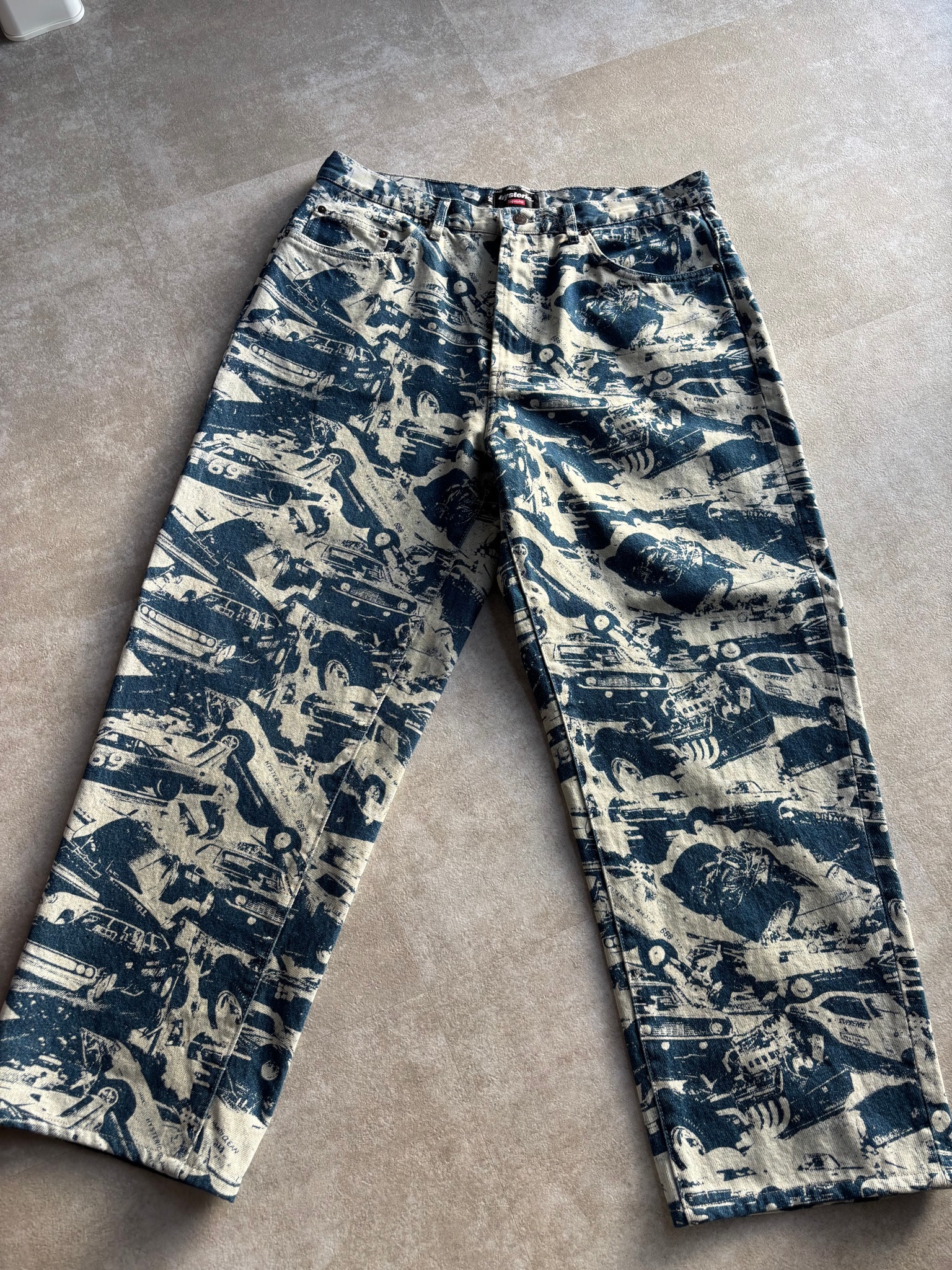 Supreme x HYSTERIC GLAMOUR Cars Baggy Jean "Navy"
