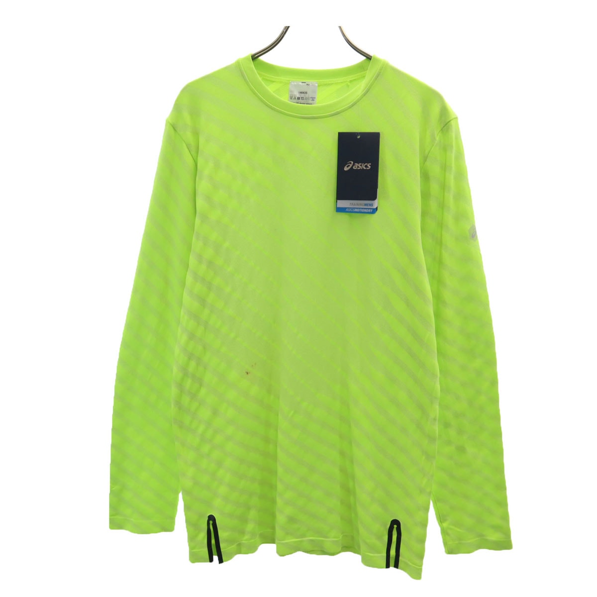 asics アシックス 未使用 トレーニング 長袖 Tシャツ L イエロー系 ロンT タグ付き