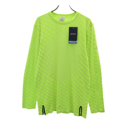 asics アシックス 未使用 トレーニング 長袖 Tシャツ L イエロー系 ロンT タグ付き