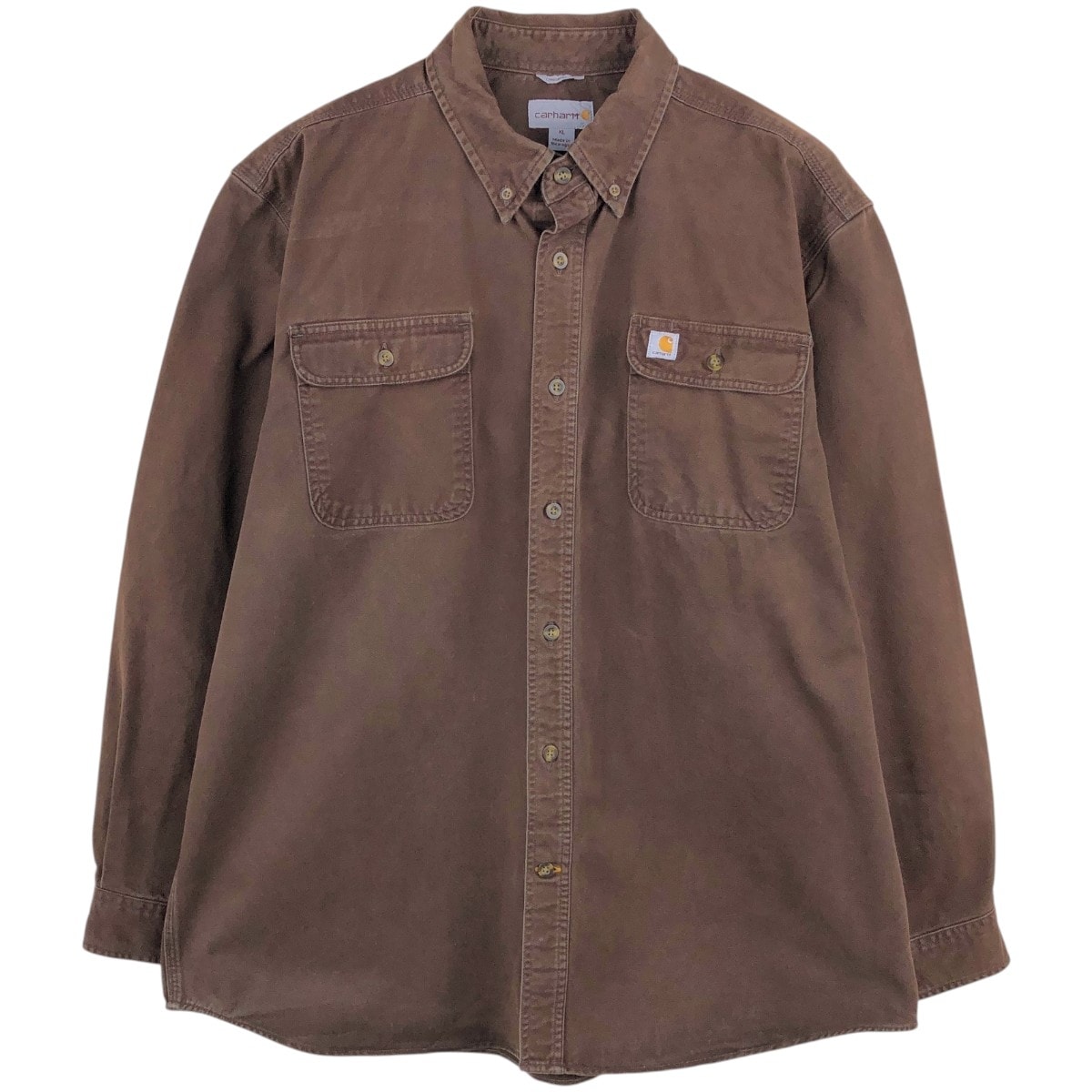 古着 カーハート Carhartt ORIGINAL FIT 長袖 ボタンダウン ワークシャツ メンズXL相当/eaa662780