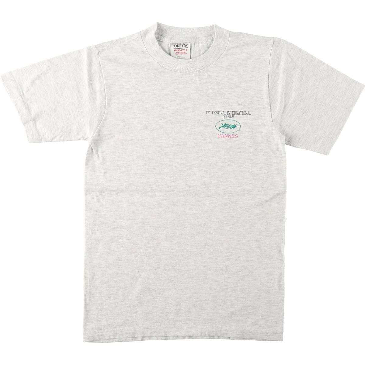 古着 90年代 オニータ ONEITA カンヌ国際映画祭 プリントTシャツ USA製 メンズS相当 ヴィンテージ/eaa665675